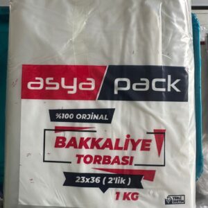 Asya Pack Ambalaj Bakkaliye torbası ikilik şeffaf torba orjinal Plastik 23x36cm 2kg
